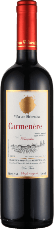 送料無料 | 赤ワイン Viña von Siebenthal グラン・レセルバ I.G. Valle del Aconcagua アコンカグアバレー チリ Carmenère — カルメネール 75 cl