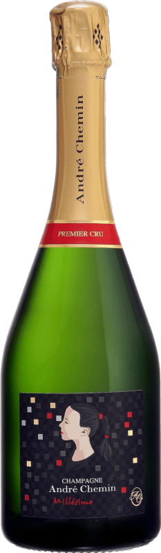 66,95 € Envoi gratuit | Vin Mousseux Blanc André Chemin Brut 1er Premier Cru, Millésimé A.O.C. Champagne