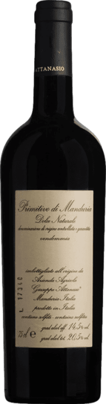 Envio grátis | Vinho Doce Attanasio Natural D.O.C. Primitivo di Manduria Puglia Itália Primitivo 75 cl