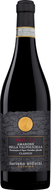 Бесплатная доставка | Красное вино Luciano Arduini Simison Классический D.O.C.G. Amarone della Valpolicella Венето Италия Corvina — Корвина, Rondinella — Рондинелла, Corvinone — Корвиноне, Molinara — Молинара 75 cl