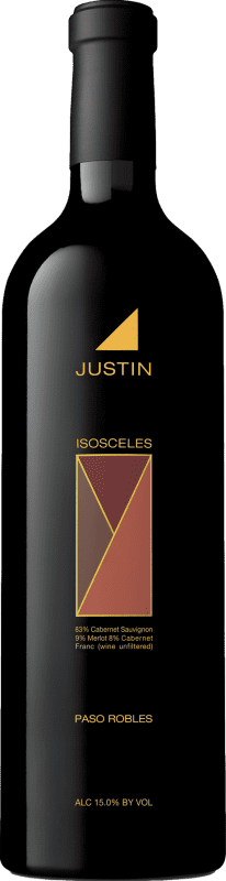Free Shipping | Red Wine Justin Isosceles California United States Merlot, Cabernet Sauvignon, Cabernet Franc 75 cl