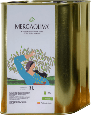 Huile d'Olive Mergaoliva Alba Ecológico Picual Biologique Boîte Métallique Spéciale 3 L