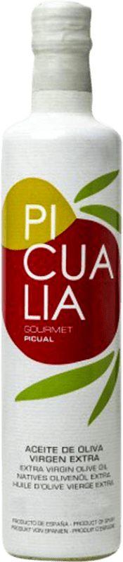 Envío gratis | Caja de 24 unidades Aceite de Oliva Picualia Gourmet Jaén España Picual Botellín 25 cl