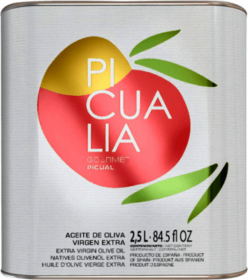 Spedizione Gratuita | Olio d'Oliva Picualia Gourmet EVO Extra Vergine Jaén Spagna Picual Lattina Speciale 2,5 L