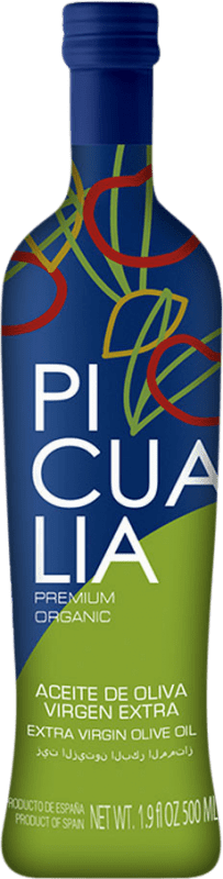 Kostenloser Versand | Olivenöl Picualia Premium, E-NOL Extra Nativ Jaén Spanien Picual Organic — Bio Medium-Flasche 50 cl