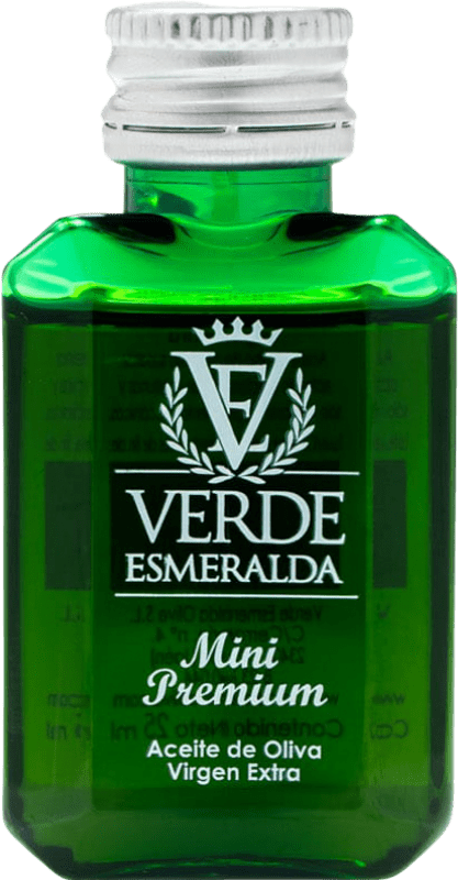 Kostenloser Versand | 100 Einheiten Box Olivenöl Verde Esmeralda Premium, E-NOL Extra Nativ Jaén Spanien Picual Miniaturflasche 2 cl PET