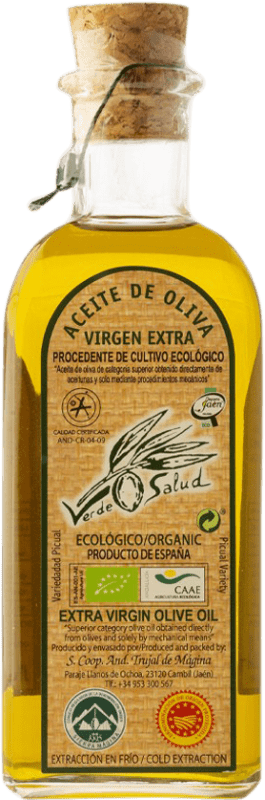 11,95 € | Olive Oil Trujal de Mágina Verde Salud Verde — Green, EVOO Extra Virgin D.O. Sierra Mágina Jaén Spain Picual Eco — Organic Medium Bottle 50 cl
