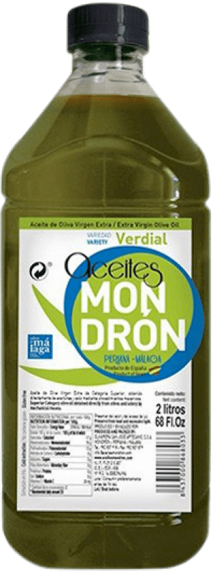 29,95 € | Olio d'Oliva Mondrón Virgen Extra PET Málaga Spagna Verdial Bottiglia Speciale 2 L