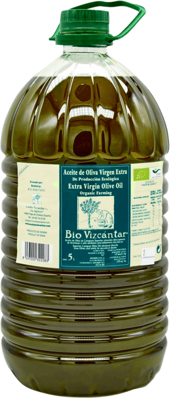 Free Shipping | Olive Oil Vizcántar EVOO Extra Virgin Córdoba Spain Eco — Organic Jerrycan 5 L PET