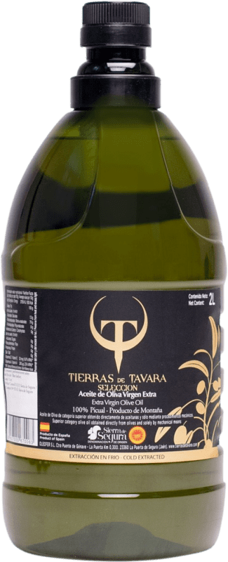 Envio grátis | Azeite de Oliva Tierras de Tavara Seleção, AOVE Virgem Extra D.O. Sierra de Segura Jaén Espanha Picual Garrafão 2 L PET