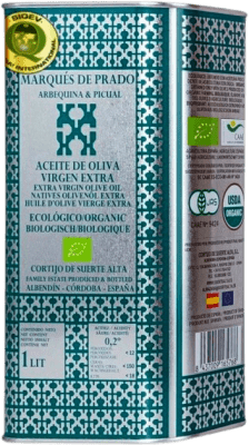 22,95 € Envío gratis | Aceite de Oliva Cortijo de Suerte Alta Marqués de Prado Selección Familiar, AOVE Virgen Extra Eco — Ecológico Lata Medium 1 L