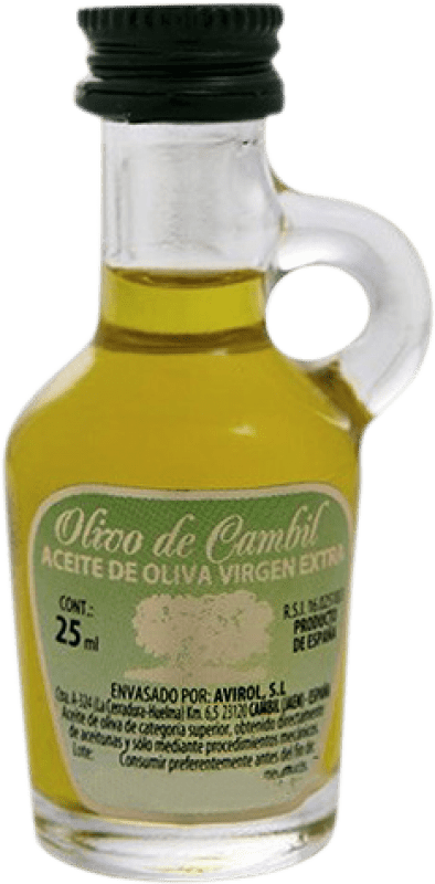 Spedizione Gratuita | Scatola da 126 unità Olio d'Oliva Avirol Olivo de Cambil EVO Extra Vergine D.O. Sierra Mágina Jaén Spagna Picual Bottiglietta Mignon 2 cl
