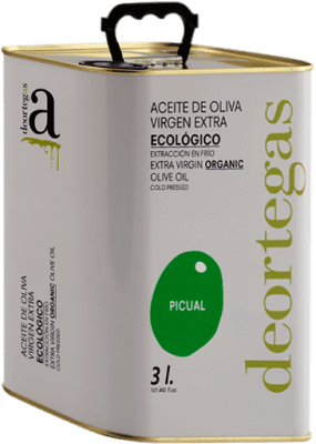 Envio grátis | Azeite de Oliva Deortegas AOVE Virgem Extra Região de Múrcia Espanha Picual Eco — Biológico Lata Especial 3 L