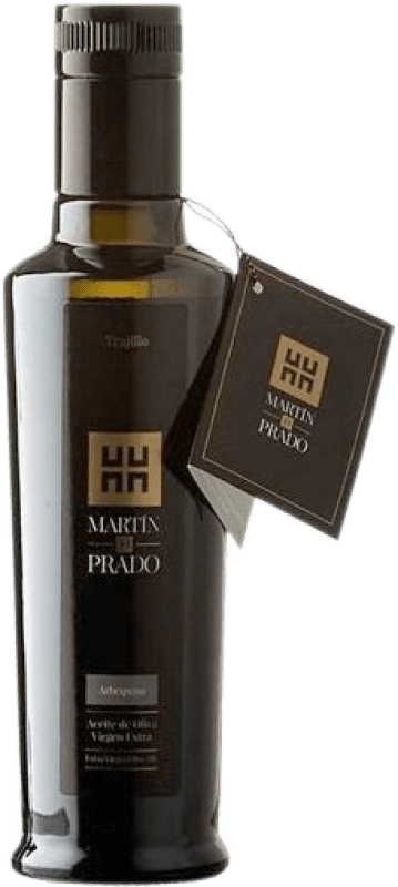 Kostenloser Versand | 9 Einheiten Box Olivenöl Martín de Prado Virgen Extra Cáceres Spanien Arbequina Kleine Flasche 25 cl