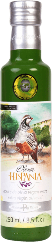 Envío gratis | Caja de 12 unidades Aceite de Oliva Oleum Hispania Premium, Nature, AOVE Virgen Extra Córdoba España Picual Botellín 25 cl