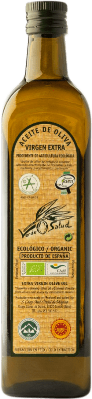 9,95 € | Olive Oil Trujal de Mágina Verde Salud Marasca, EVOO Extra Virgin D.O. Sierra Mágina Jaén Spain Picual Eco — Organic 75 cl Glass