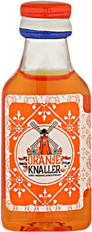 75,95 € Envio grátis | Caixa de 40 unidades Licores Oranje Knaller Garrafinha Miniatura 2 cl Orange — Laranja