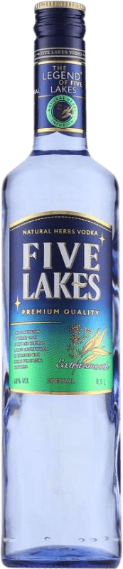 17,95 € Envio grátis | Vodka Five Lakes Extra, Premium Garrafa Medium 50 cl Smooth — Suave