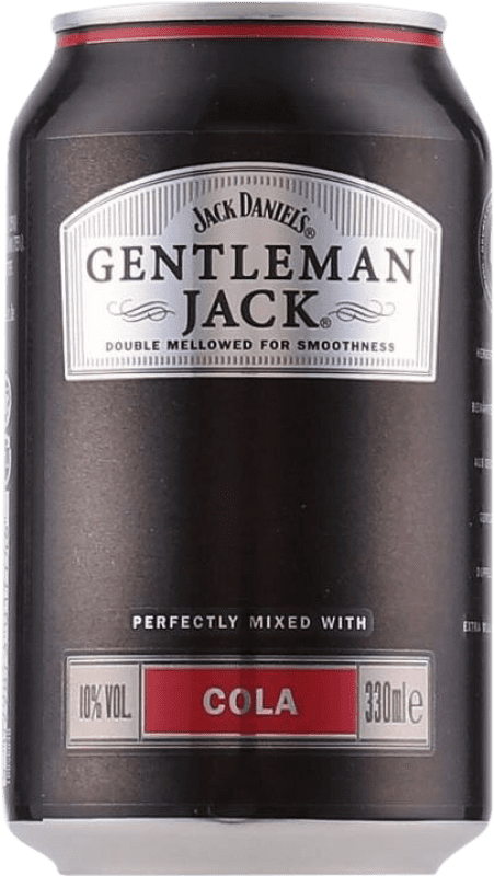 75,95 € Envio grátis | Caixa de 12 unidades Mixer Jack Daniel's Gentleman Lata 33 cl Cola, Whisky