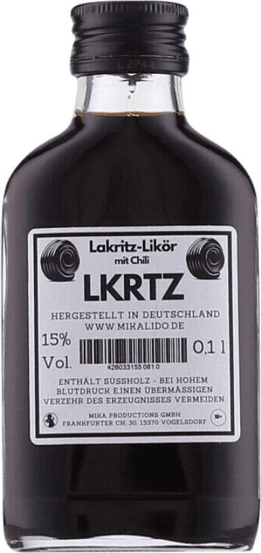 8,95 € Бесплатная доставка | Ликёры Mikalido Mexicana LKRTZ Мини-бутылка 10 cl Chili Pepper — Стручковый перец, Lakritz — Лакрица