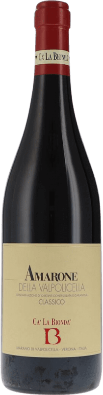 Free Shipping | Red wine Cà la Bionda Classico Dry D.O.C.G. Amarone della Valpolicella Veneto Italy Corvina, Rondinella, Corvinone 75 cl