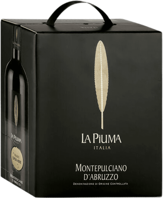 Бесплатная доставка | Красное вино La Piuma сухой D.O.C. Montepulciano d'Abruzzo Абруцци Италия Montepulciano Bag in Box 3 L