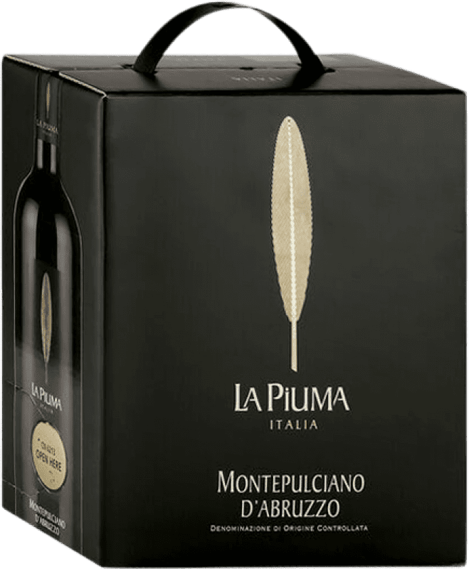 Spedizione Gratuita | Vino Rosso La Piuma Seco — Secco D.O.C. Montepulciano d'Abruzzo Abruzzo Italia Montepulciano Bag in Box 3 L