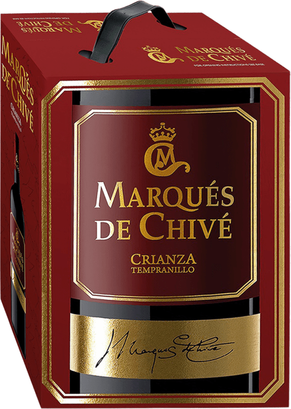 Envío gratis | Vino Tinto Vicente Gandía Marqués de Chivé Crianza D.O. Utiel-Requena España Tempranillo Bag in Box 3 L