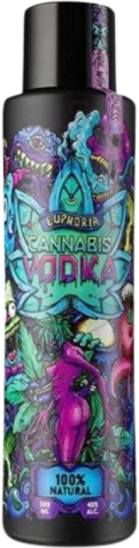 Free Shipping | Vodka Hill's Euphoria Czech Republic Medium Bottle 50 cl Cannabis
