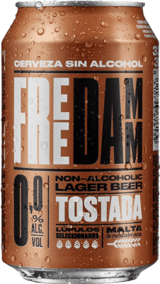 啤酒 盒装24个 Estrella Damm Free Tostada 铝罐 33 cl 不含酒精