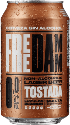 31,95 € Free Shipping | 24 units box Beer Estrella Damm Free Tostada Can 33 cl