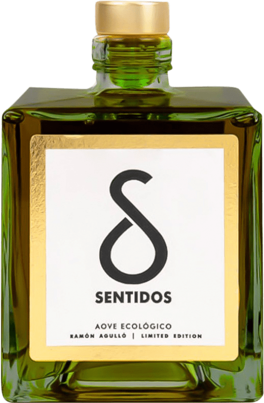 Kostenloser Versand | Olivenöl Ramón Agulló. Sentidos Limitierte Edition Spanien Medium-Flasche 50 cl