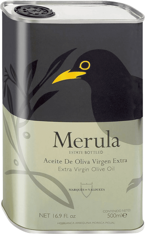 Envío gratis | Aceite de Oliva Marqués de Valdueza Merula Extremadura España Lata 50 cl