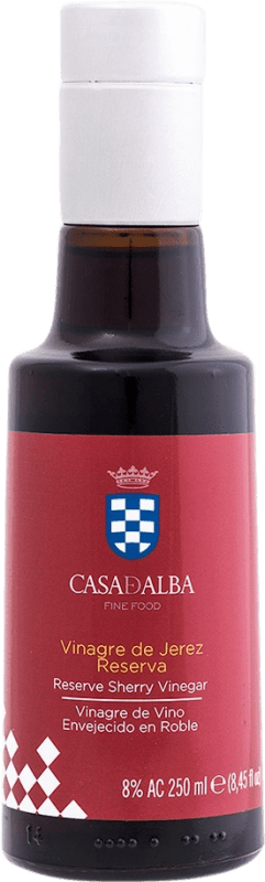 55,95 € Envio grátis | Caixa de 6 unidades Vinagre Casa de Alba Reserva D.O. Jerez-Xérès-Sherry Garrafinha 25 cl Vidro