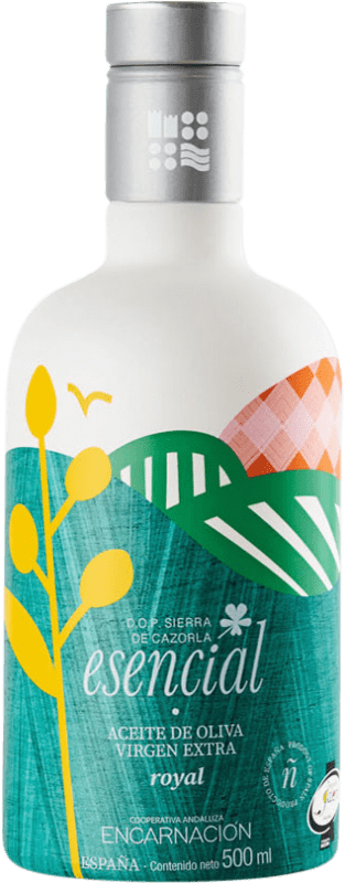 Kostenloser Versand | Olivenöl Encarnación Esencial Cosecha Temprana — Frühe Ernte, Verde — Grüne, E-NOL Extra Nativ D.O. Sierra de Cazorla Andalusien Spanien Royal Medium-Flasche 50 cl Glas