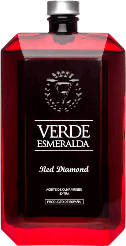 Free Shipping | Olive Oil Verde Esmeralda Red Diamond Vidrio Andalusia Spain Royal Medium Bottle 50 cl