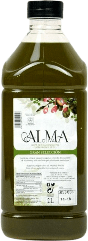 33,95 € Envío gratis | Aceite de Oliva Almazaras de la Subbética Almaoliva Gran Selección Sin Filtrar Fresco PET Garrafa 2 L
