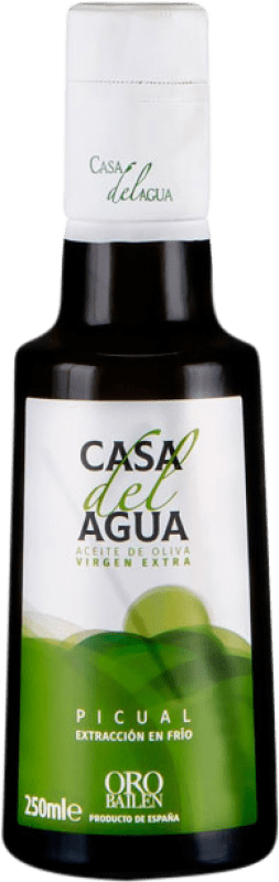 Envio grátis | Azeite de Oliva Oro Bailén Casa del Agua Vidrio Andaluzia Espanha Picual Garrafa Pequena 25 cl