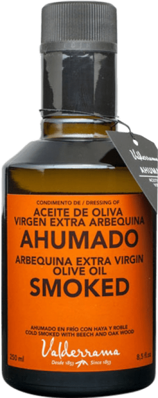 Envío gratis | Caja de 12 unidades Aceite de Oliva Valderrama AOVE Virgen Extra Castilla la Mancha España Arbequina Botellín 25 cl Vidrio Smoky — Ahumado