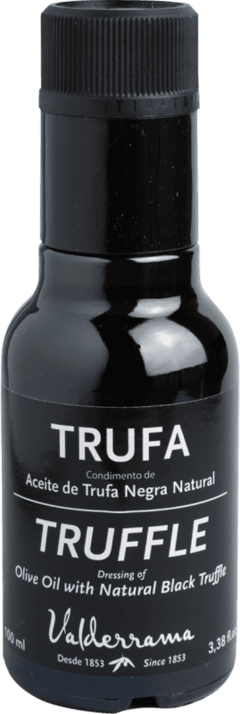 13,95 € | Huile d'Olive Valderrama Castilla La Mancha Espagne Royal Mini-Bouteille 10 cl Verre Trufa Negra — Truffe Noire
