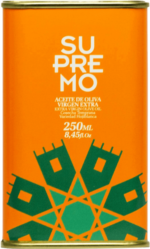 233,95 € | Caja de 25 unidades Aceite de Oliva Supremo AOVE Virgen Extra Jaén España Hojiblanca Lata 25 cl