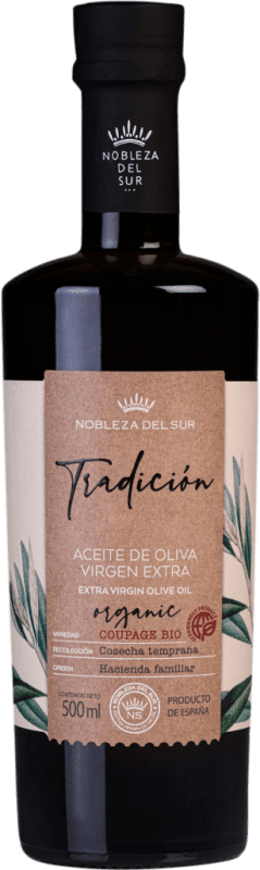 89,95 € | Olive Oil Nobleza del Sur Traditional, EVOO Extra Virgin Andalusia Spain Eco — Organic Medium Bottle 50 cl Glass