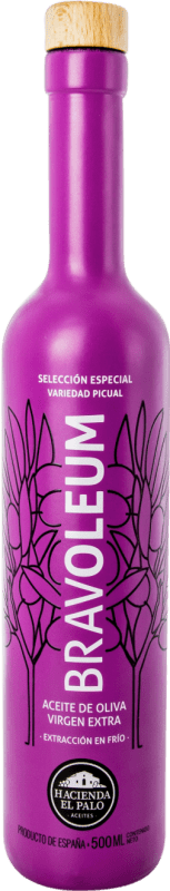 18,95 € | Huile d'Olive Hacienda el Palo Bravoleum HOVE Vierge Extra Andalousie Espagne Picual Bouteille Medium 50 cl Verre