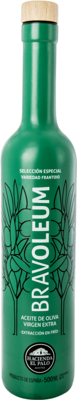 18,95 € | Huile d'Olive Hacienda el Palo Bravoleum HOVE Vierge Extra Andalousie Espagne Frantoio Bouteille Medium 50 cl Verre