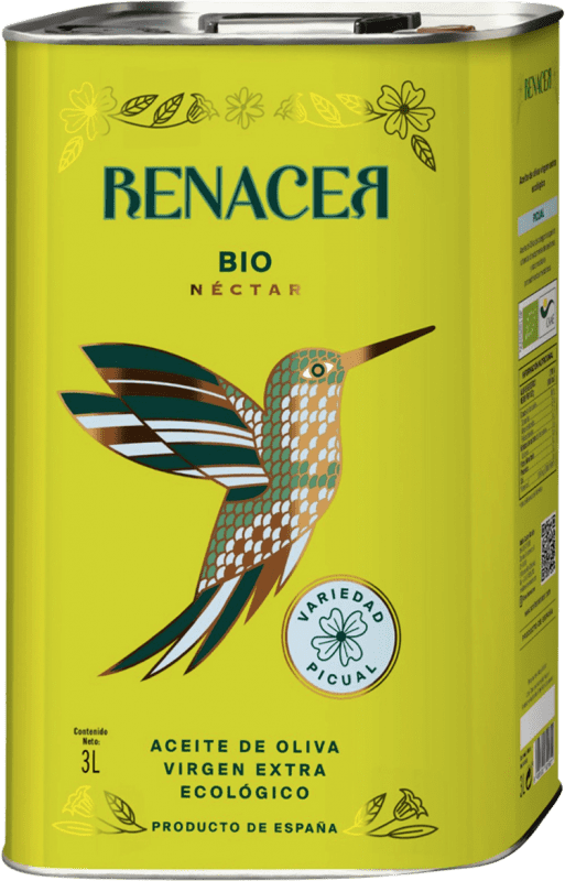 Free Shipping | Olive Oil Renacer Néctar Bio Andalusia Spain Picual Special Can 3 L