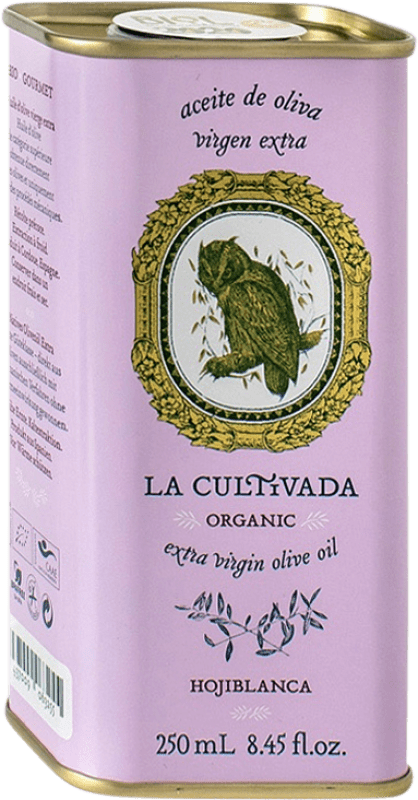 Envio grátis | Caixa de 12 unidades Azeite de Oliva La Cultivada AOVE Virgem Extra Andaluzia Espanha Hojiblanca Lata 25 cl