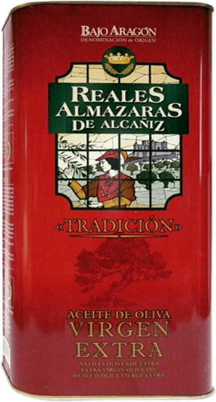 Envio grátis | Azeite de Oliva Reales Almazaras de Alcañiz Tradicional, AOVE Virgem Extra D.O. Bajo Aragón Aragão Espanha Lata Especial 5 L