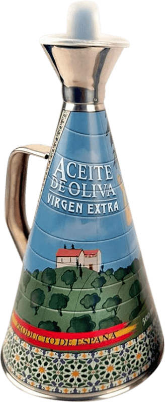 72,95 € Envio grátis | Azeite de Oliva Baeturia Organic Medina Alcuza Jarra Caneca, AOVE Virgem Extra Lata Especial 3 L