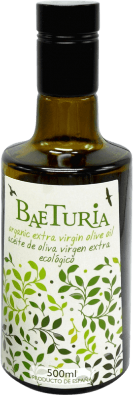 Envio grátis | Azeite de Oliva Baeturia Organic Veridis AOVE Virgem Extra Extremadura Espanha Morisca Garrafa Medium 50 cl