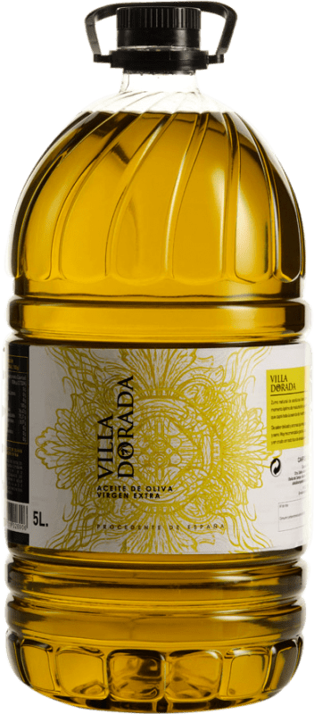 Free Shipping | Olive Oil Campos de Uleila Villa Dorada PET Andalusia Spain Carafe 5 L